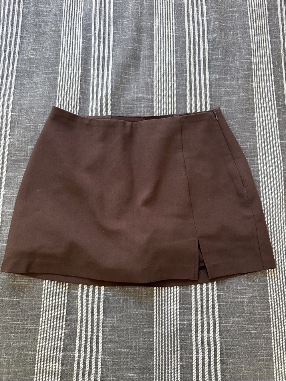 Women's Brown Mini Skort with Side Slit